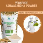 Mediciner.in - VEDAPURE Natural & Pure Ashwagandha Powder - Supports Anxiety & Stress - 100gm (Pack of 1) | 2025 Ashawagandha Powder 3 2025