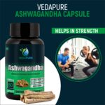 Mediciner.in - VEDAPURE Ashwagandha ( Withania Somnifera ) - helps in Stress Relief, Rejuvenates Body & mind- 60 Capsules (Pack of 1) | 2025 Ashwagandha 2 2025