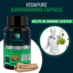Mediciner.in - VEDAPURE Ashwagandha ( Withania Somnifera ) - helps in Stress Relief, Rejuvenates Body & mind- 60 Capsules (Pack of 1) | 2025 Ashwagandha 3 2025