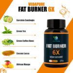 Mediciner.in - VEDAPURE Fat Burner 6X Dietary Supplements with Green Coffee Bean Extract, Green Tea Extract and Garcinia Cambogia Extract (Pack of 1) | 2025 Fat Burner 5 2025