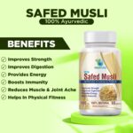 Mediciner.in - VEDAPURE Organic Safed Musli Capsule - Helps in Muscle Mass, Sports Performance, Bones & Joints - 60 Capsules (Pack of 1) | 2025 Safed Musli 4 2025