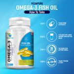 Mediciner.in - VEDAPURE Omega 3 Fish Oil Fatty Acids 1000mg (180mg EPA & 120mg DHA) for Healthy Heart, Eyes & Joints - 60 Softgel Capsules | 2025 omega fish oil vedapure 6 2025