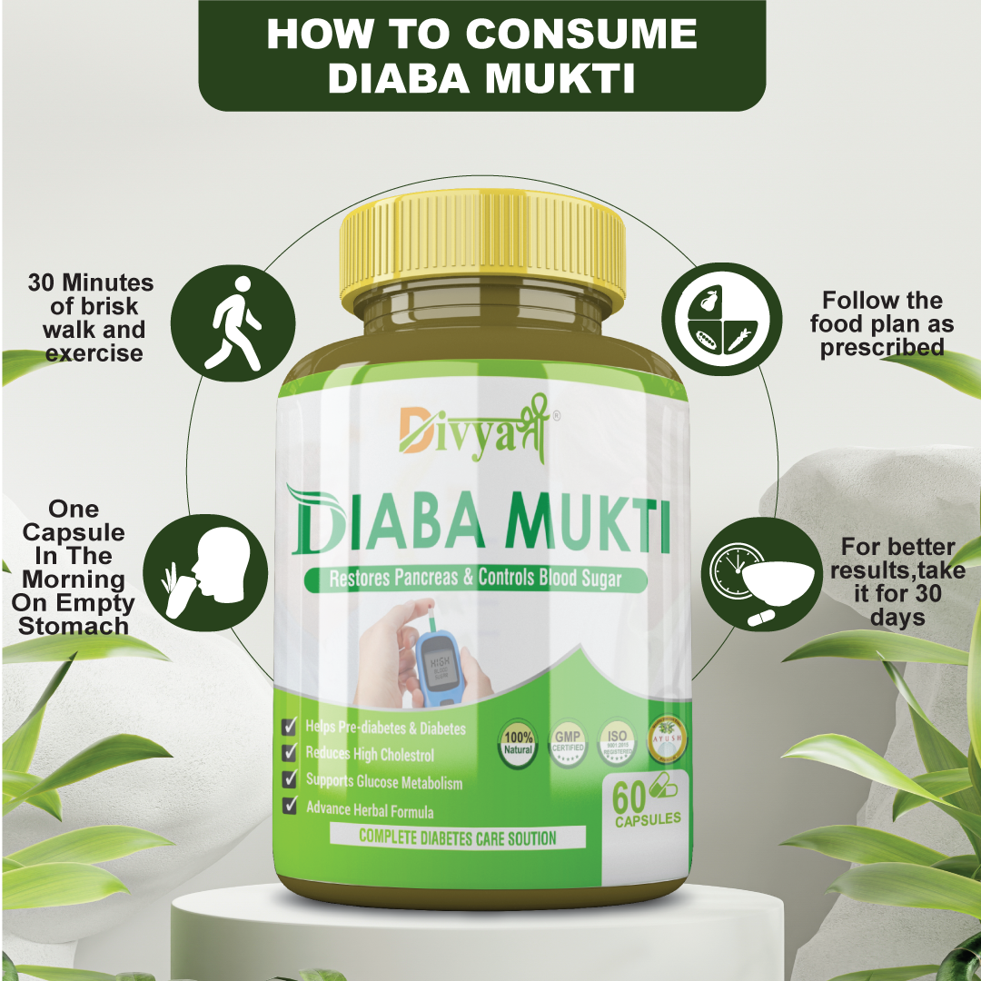 DIABA-MUKTI-HOW-TO-USE Diabetes / Blood Sugar, Diabetes Control Tablets / Capsules, Homeopathy, Diabetes / Blood Sugar, Diabetes Control Tablets / Capsules, control of blood sugar levels, diabetic capsule, hamdard diabetic capsule