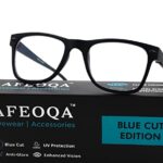 AFEOQA Premium Blue Light Filter Computer Glasses In Square Frame For Eye Protection From Computer Mobile Laptop And Other Digital Screens Medium Black 0 4 2025