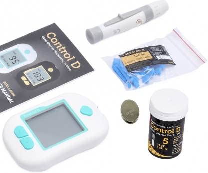 Mediciner.in - Home | 2025 Control D Advanced Digital Diabetes Glucose Blood Sugar Testing Monitor with 5 Strips Glucometer White Green 0 0 2025