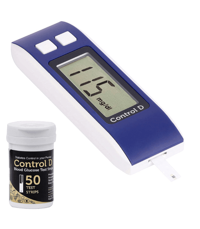 Control D Blue Digital Glucose Blood Sugar Monitor Machine