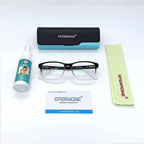 EFERMONE Blue Cut Glasses For Eye Protection From Laptop Computer Mobile TV with Anti Glare and UV Protection Unisex Free Size 0 0 2024