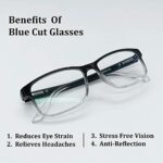 Mediciner.in - EFERMONE® Blue Cut Glasses For Eye Protection with Anti-Glare & UV Protection (Unisex | Free Size) | 2025 EFERMONE Blue Cut Glasses For Eye Protection From Laptop Computer Mobile TV with Anti Glare and UV Protection Unisex Free Size 0 3 2025