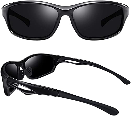 ELEGANTE Polarized Sport Sunglasses for Men Women UV400 CyclingRunningCricket Sports Sun Glasses Shades Glossy Black Pack of 1 0 0 2024