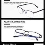 Eyevy BlueX Zero Power Blue Light Filter Anti glare Computer Eyeglasses UV Protected Spectacles Half Rim Metal Frame Reading Glasses For Men Women E02007 0 1 2025