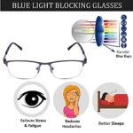 Eyevy BlueX Zero Power Blue Light Filter Anti glare Computer Eyeglasses UV Protected Spectacles Half Rim Metal Frame Reading Glasses For Men Women E02007 0 2 2025