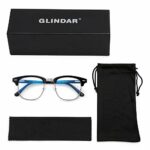 GLINDAR Blue Light Blocking Computer Glasses Retro Semi rimless Style Reduce Eye Strain Video Game Eyeglasses Men Women Black 0 4 2025