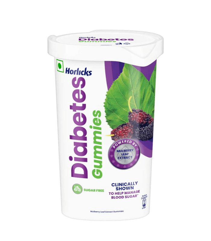 Horlicks Diabetes Gummies with clinically tested Mulberry Leaf Extract