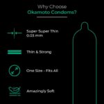 Mediciner.in - Okamoto Condom | Ultra Thin Condoms for Men | Thinnest Premium Japanese Condoms | Made In Japan | 0.03 mm thin | 003 Platinum (Pack of 1) | 2025 Okamoto Condom Ultra Thin Condoms for Men Thinnest Premium Japanese Condoms Made In Japan 003 mm thin 003 Platinum Pack of 1 0 2 2025