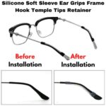 One AgePack of 4 Pcs 2 PairsSilicone Soft Rubber Sleeve Eyewear Ear Grips Frame Hook Temple Tips Retainer Spectacles Reading Eye Glasses Sunglasses from Anti Slipping Anti Slide Anti Fall BLACK 0 1 2025
