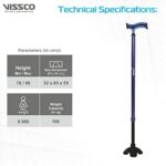 Mediciner.in - Vissco Avanti Plus - T Shape Aluminum Stick, Lightweight Walking Stick, Adjustable Height, Wide Base for Balance (Blue) | 2025 Vissco Avanti Plus T Shape Aluminum Stick Lightweight Walking Stick Adjustable Height Wide Base for Balance Blue 0 3 2025
