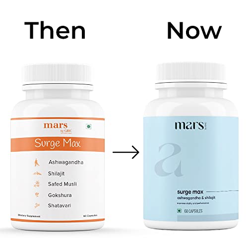 mars by GHC Surge Max Contains Shilajit Ashwagandha Gokshura Safed Musli Capsules Helps Boost Energy Stamina Helps Maintain Overall Health 60 Capsules 0 0 2025
