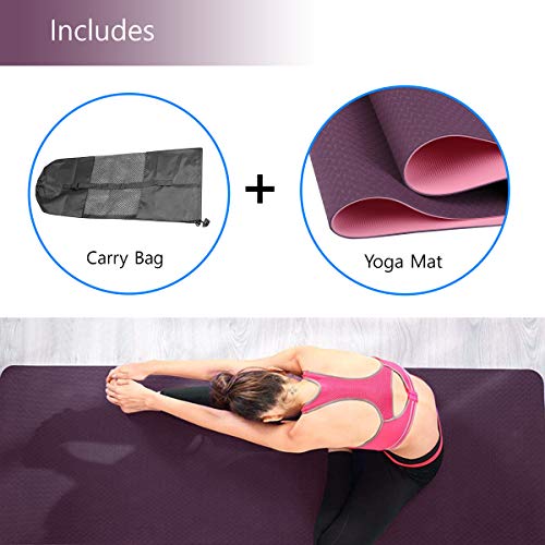AGARO-TPE-Yoga-Mat-for-Women-Men-Purple-Pink-Colour-Eco-Friendly-Non-Slip-Classic-Pro-Exercise-Mat-for-Home-Workout-Pilates-Floor-Exercises-Gymnastics-Meditation-with-Carry-Bag-Strap-0-2 AGARO TPE Yoga Mat for Women Men Purple Pink Colour Eco Friendly Non Slip Classic Pro Exercise Mat for Home Workout Pilates Floor Exercises Gymnastics Meditation with Carry Bag Strap 0 2 2025