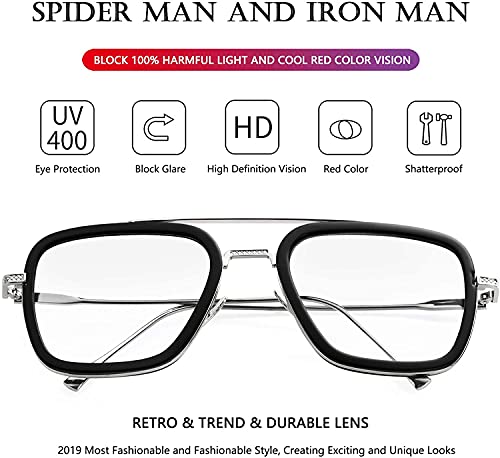 CREEK-Blue-Light-Blocking-Blue-Cut-Zero-Power-anti-glare-Retro-Square-EyeglassesTony-Stark-Frame-for-Eye-Protection-from-UV-by-ComputerTabletLaptopMobile-With-Torch-and-Testing-Card-SILVER-0-3 CREEK Blue Light Blocking Blue Cut Zero Power anti glare Retro Square EyeglassesTony Stark Frame for Eye Protection from UV by ComputerTabletLaptopMobile With Torch and Testing Card SILVER 0 3 2025