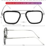 Mediciner.in - CREEK Blue Light Blocking Blue Cut Zero Power anti-glare Retro Square Eyeglasses,Tony Stark Frame (With Torch & Testing Card) | 2025 CREEK Blue Light Blocking Blue Cut Zero Power anti glare Retro Square EyeglassesTony Stark Frame for Eye Protection from UV by ComputerTabletLaptopMobile With Torch and Testing Card SILVER 0 4 2025