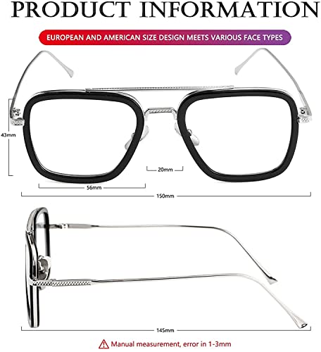 CREEK-Blue-Light-Blocking-Blue-Cut-Zero-Power-anti-glare-Retro-Square-EyeglassesTony-Stark-Frame-for-Eye-Protection-from-UV-by-ComputerTabletLaptopMobile-With-Torch-and-Testing-Card-SILVER-0-4 CREEK Blue Light Blocking Blue Cut Zero Power anti glare Retro Square EyeglassesTony Stark Frame for Eye Protection from UV by ComputerTabletLaptopMobile With Torch and Testing Card SILVER 0 4 2025