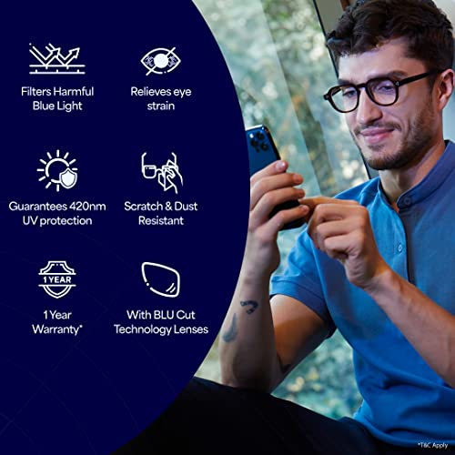 Mediciner.in - LENSKART BLU | Zero Power Blue Cut Computer Glasses | Anti Glare, Lightweight | Unisex | Large | LB E13739 (Grey) | 2025 LENSKART BLU Zero Power Blue Cut Computer Glasses Anti Glare Lightweight Blocks Harmful Rays UV Protection Specs Men Women Medium LB E13526 0 3 2025