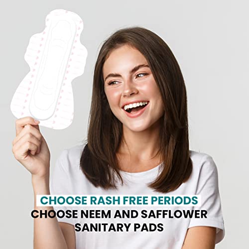 everteen XXL Dry Neem Safflower Sanitary Pads for Women 40 Pads Rash Free Anti Tan Skin Friendly Double Wing Shape Advanced Leak Protection XX Large 320mm 1 Pack 40 Pads 0 0 2024